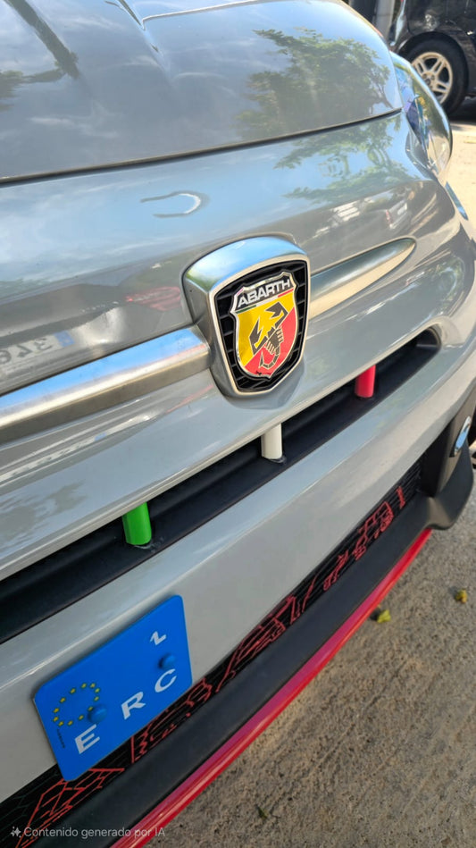 Clips Tricolor Abarth 3D para Rejilla Frontal